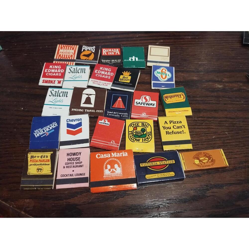 Vintage Matchbooks from past locations and restaurants